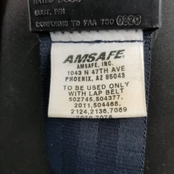Universal Airline AmSafe Seat Belt Extender Adjustable Navy Blue FAA Type A E-4 - Picture 3 of 9